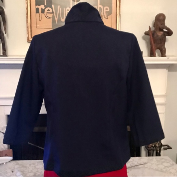 Vintage eighties BFA Classics blue lapel blazer with 3/4 sleeves. Size S. EUC - Picture 4 of 8